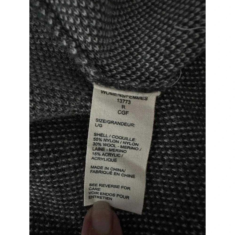 Woolrich Wool‎ Cardigan Wrap LARGE Open Front Plaid Chic Workwear Layering Boxy